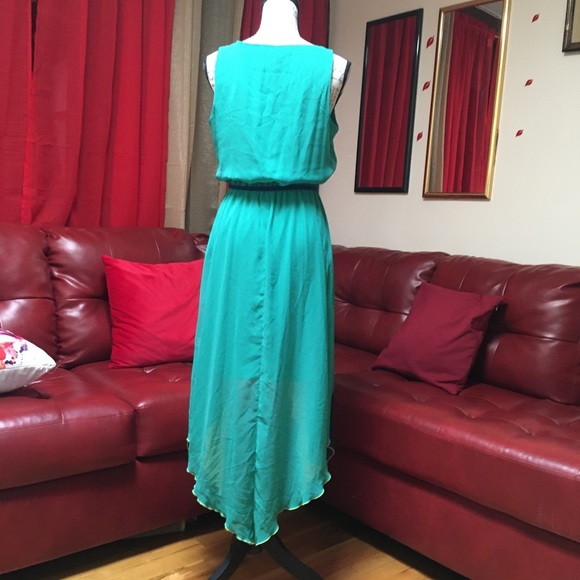 A-list blue yellow and green dress - Picture 4 of 5